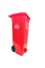 Aristo Red Plastic Garbage Waste Wheel Pedal Dustbin 65 L