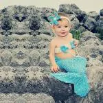 Kuhu Creations Mermaid New Born Baby Handmade Photography Prop with Crochet Knit