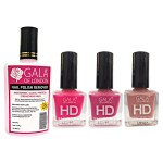 Gala of London Combo of Nail Polish Remover-100 ml+HD Nail Polish (03 Pink Blush+08 Pink Plush +24 French Pink )