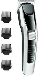 HTC 538-HTC Cordless Shaver Titanium Blade Trimmer 60 Min Runtime 4 Length Settings Trimmer Silver