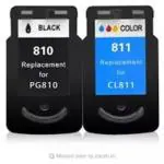 IMPRINTE PG-810 and CL-811 for Use in Canon MP 245, MP 276, MP 486,MX 416,IP2772,IP 2770 Black + Tri Color Combo Pack Ink Cartridge ()