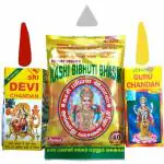 Matangee Chandan & Bibhuti Combo Pack of 3 Scented Guru Chandan,Devi Chandan,Kashi Bibhuti Pure Sandal Wood Tilak with Beautiful Fragrance