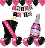 Toyxe Multicolor Rubber, Foil, Metal Bride To Be Banner, Sash, Bride Crown , Bottle Balloon, Metallic Balloons