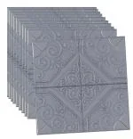 TLISMI 1 Pcs PE Foam European Textured Flower Embossed Styled 3D Wallpaper Self Adhesive Wall Stickers Peel & Stick Wall Panels Wall Tiles for Interior, Room, Home Decoration (70X70cm,Approx5.27sq)