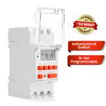 amiciSmart Astronomical Time Switch with Automatic Sunrise & Sunset Calculation by Latitude & Longitude and Manual 16 Programmable Settings
