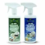 Quiclean All new Kitchen and Glass Cleaner Combo | Kitchen Cleaner Spray Oil & Grease stain remover | Oven Cleaner Spray and gas stove cleaning spray (500 MLx2)