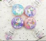 Preili's Multicolor Unicorn Round Glittery Hair Brush 4 Pcs