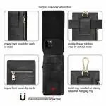 tapa kon Universal Leather Double Mobile Pouch with Belt for Smartphones Up to 6.5 inch - Black