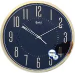 Ajanta Gold, Black Plastic Analog Standard Wall Clock with Glass (30 x 30 cm) 2757