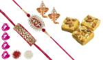 Feastive Celebrations Patisa Desi Ghee With Divine Bhaiya Bhabhi Rakhi Loomba Set, Kesar, Pair Of Soan, Pooja Rakhi, Chawal