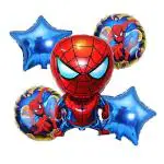 SPECIALYOU.IN Spiderman Happy Birthday Decoration Items for Boys & Kids with star foil balloon and round printed spiderman balloons for birthday, Avenger theme party- 5 Pcs