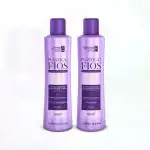 Brazil-Cacau Plastica Dos Fios Smoothing Shampoo & Conditioner Sulfate Free (300ml+300ml) Acti Biotic