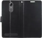 COVERBLACK Artificial Leather::Plastic Flip Cover Compatible model for Lenovo Vibe K5 Note - Black