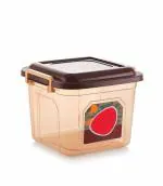 Wiaa Big Storage Container For Rise Grain Cereals Flour Atta & Foods Bulk Storage Drum (14 Liters,Brown)