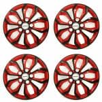 PRIGAN 13 Inch Black Red Wheel Cover (Available in 12, 13, 14, 15, 16 Inch) Wheel Cap Universal Model (Press Fitting) (Set of 4 Pcs) (Vision-BR-13)