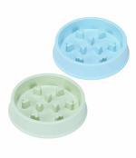 Emily Pets Pack 2 Combo Slow Feeders Non-Slip Prevent Choking Dog Slow Feeder Bowl (Green-Blue)