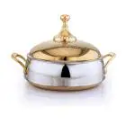 Ginara Stainless Steel Hot Pot - Gold Lid 1.5 Liter