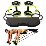 SRYFIT Multicolor Rubber Roller Coaster Pull Wheel Double Core Fitness Abdominal Exercises Equipment