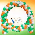 Bubble Trouble Tri Colour Rubber Independence Day Balloons National Festival Celebration (Pack Of 252)