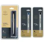 Parker Classic Stainless Steel GT Ball Pen with Quink Flow Refill