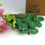 Shraddha Creation T-light Candles,Green,Set of 100