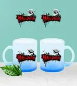 AKP SUBLIMATION Halloween Froasted Blue Glass Mug (325 ml)