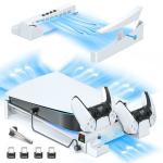 New World Oivo PS5 Horizontal Stand With Cooling Fan and PS5 Controller Charger