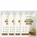 Uruxa Beauty Care Multani Mitti Natural Skincare Powder for Instant Glow & Acne-Free Skin | Pack of 4