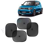 Kingsway Car Curtain Sticky Sun Shade Universal Use for Maruti Suzuki Ignis, 2016 Onwards Model, Color : Black, Mesh, Pack of 4 Piece Car Sun Shades Blinds Cover