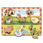Mini Leaves Wooden Farm Animal Chunky Puzzle For 2 Plus Years (Pieces Of 8)