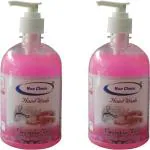 Nuo Clean Anti-Bacterial Hand Wash - Combo | Rose Hand Wash Pump Dispenser (2 x 500 ml)