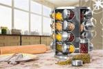 Niyanta Silver Stainless Steel 16-Jar Spice Rack Organizer Revolving Tower