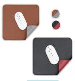 Aropana Mouse Pad-Pack of 2 - Reversible Dual Color PU Vegan Leather Mouse Mat Waterproof for Wireless Computer Mouse for Office Home Working Anti Fray Edge-stitched 2022 Upgraded version (25*21CM), 1*Black / Red, 1*Brown / Grey