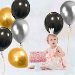 FANEX Solid Party Decoration Metallic Balloons(Pack of 100)