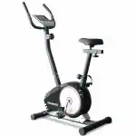 Sparnod Fitness SUB-51 Upright Exercise Bike- 6kg Iron Cast 2-way Flywheel, 8 Magnetic Resistances, Real-Time LCD Display, Adjustable Seat, Non-Slip Footpads, Mobile/Tablet Holder, 100kg User Weight.