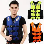 TALLIN Adult Swimming Floating Vest Life Jacket with Whistle 3-Buckle and Crotch Straps(Multi)