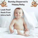 Bumby Hushy Mushy Bumby Premium Organic Bamboo Diapers | Hypoallergenic, Rash Free, Super Dry, Quick Absorb, Ultra Soft for Sensitive Skin Organic Diapers | Premium Eco-Friendly Bamboo diapers (S, 32) pack of 2 Incomplete
