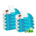 Mee Mee Soothing Baby Wet Wipes | 98% Pure Water, Aloe Vera | Bulk 9 Packs, 648 Wipes Total | Soft & Gentle (Pack of 9, 72 Wipes each)