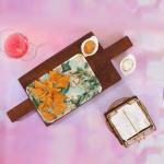 The Home Co. Wooden Platter Serving Tray with Handle: Your Perfect Snacks and Food Serving Platter (1114)