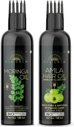 Desi Crew Moringa and Amla Oil Cold Pressed for Skin, Body and Hair Care 100 ml Each