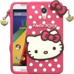 RUPELIK (Hello Kitty Motorola / Moto G2 Pink) Hello Kitty Rupper Back Case Cover |3D Cute| Soft Silicone Back Cover with Pendant Compatible for Motorola / Moto G2 (Pink)
