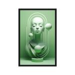 Random Modern Abstract Green Printed Wall Painting (12 X 18 Inch )