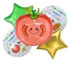 Jagmag Multicolor Tomato Balloon Set For Birthday Party Decoration, Vegetable Foil Helium Mylar Balloons, , Fruit And Vegetable Theme Balloons, Theme Birthday Party Decorations (Set Of 5)