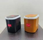 CSM Plastic Small Table Dustbin/Desk Dustbin with Attached lid (Beige, Brown) -Combo of 2 Pieces