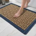 Mega Cart Home Brown Polypropylene Rectangular Anti Slip Entrance Washable Water Absorbent Floor Rugs, Doormat, Bathmat - 60 X 40 cm