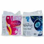 Papyrus Classic Toilet Roll Pack of 2 | Toilet Roll 2 Ply | Toilet Roll For Bathroom | Toilet Tissue Paper Roll | Toilet Paper Tissue Roll Family Pack 4-in-1 (8 Rolls) (450 Sheets Per Roll)