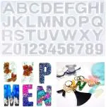 EarthVibes 3D Silicone Resin Mould Alphabet and Numbers for Pendants Keychains Earrings DIY Craft Letters ABCD with Built in Hole Enabler