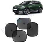 Kingsway Car Curtain Sticky Sun Shade Universal Use for Skoda Karoq, 2020 Onwards Model, Color : Black, Mesh, Pack of 4 Piece Car Sun Shades Blinds Cover