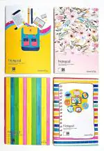 Askprints - A6 Size - Soft Bound Notebook Combo of 8 Ruled (Four Design)