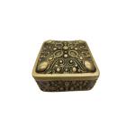 Kalarambh Bharat Haat Yellow Brass Jewellery Box Handicraft Art 8.89 x 10.1 x 5.08 cm